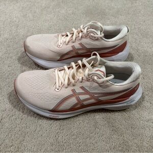 Asics Cream and Pink Athletic Shoes